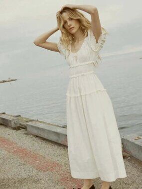 Dôen Leanne cotton poplin midi dress